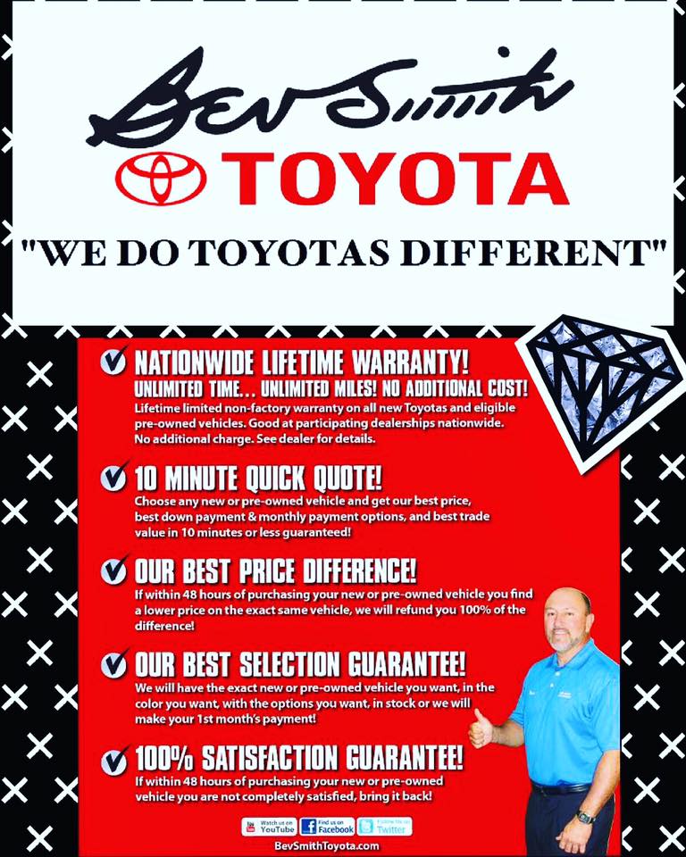 BevSmith_Toyota's tweet photo. Our LIFE-TIME Warranty is EXACTLY as it sounds, NO B***S*** NO Nonsense. 50 Yrs. @ 500,000 Mi.? YES, YOU'RE COVERED. https://t.co/SVVHNgN5wM