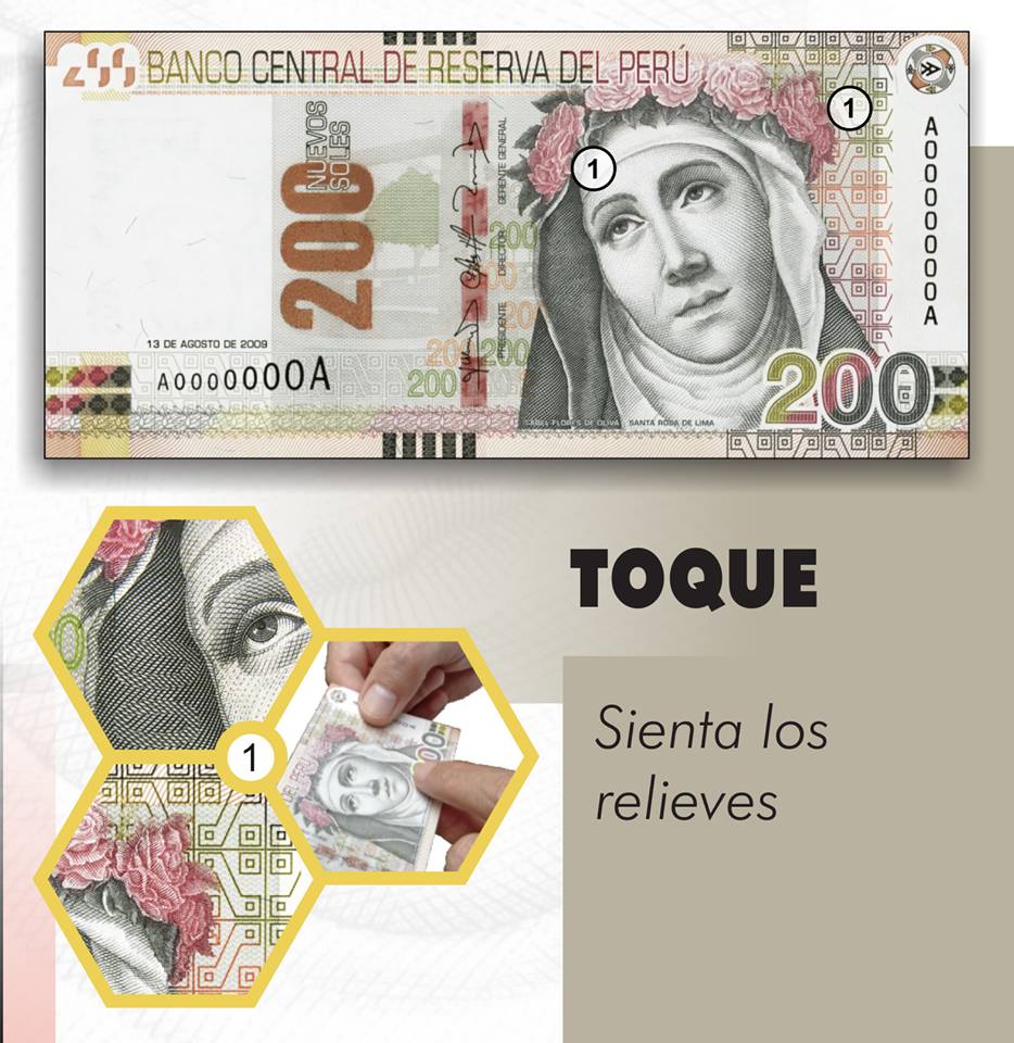 BCRP: Medidas de Seguridad - Billete de 200 soles. Toque, mire y gire.