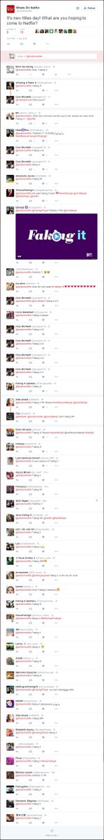 random_dummy's tweet image. Whoa! @whatonnetflix asks &quot;What are you hoping to come to Netflix?&quot; and literally EVERY SINGLE ANSWER is #FakingIt!👏