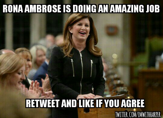 <a href="/RonaAmbrose/">Hon. Rona Ambrose Veitch</a> Is Doing an amazing Job! 
RETWEET IF YOU AGREE        #cdnpoli