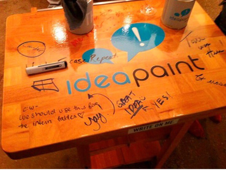 KawsarChavez's tweet photo. @DrSandyChambers @mccommonsclass @bcesscheib2  love this!! Clear white board paint! Can we transform our tables!? https://t.co/SzufKpLxbu
