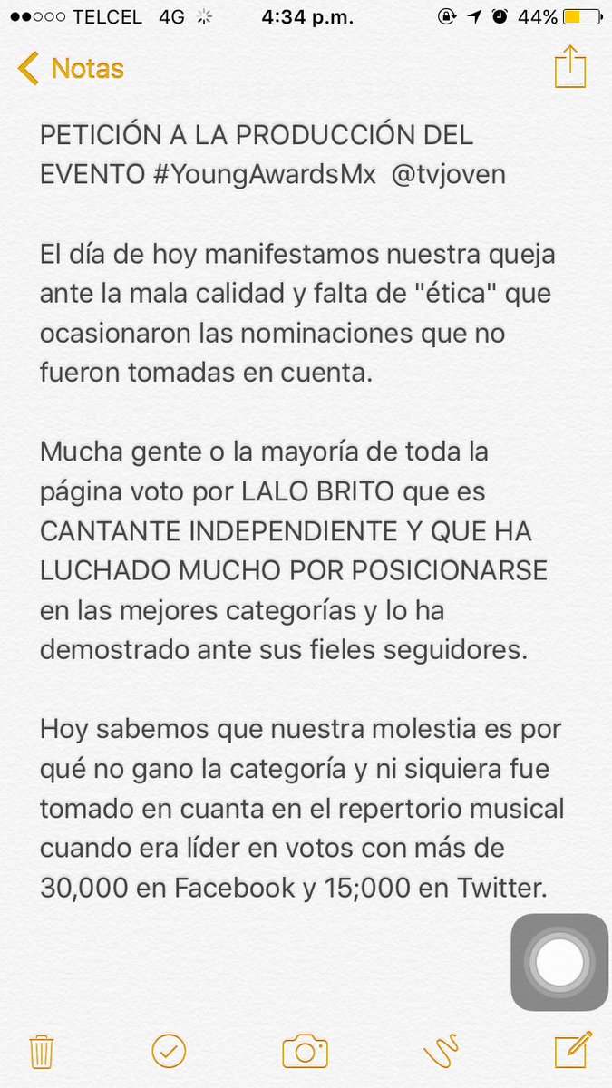 lalobritoDF's tweet photo. PETICIÓN A LA PRODUCCIÓN DE @tvjoven #LaloBritoOpeningYoungAwardsMx https://t.co/XgV3nmASsS
