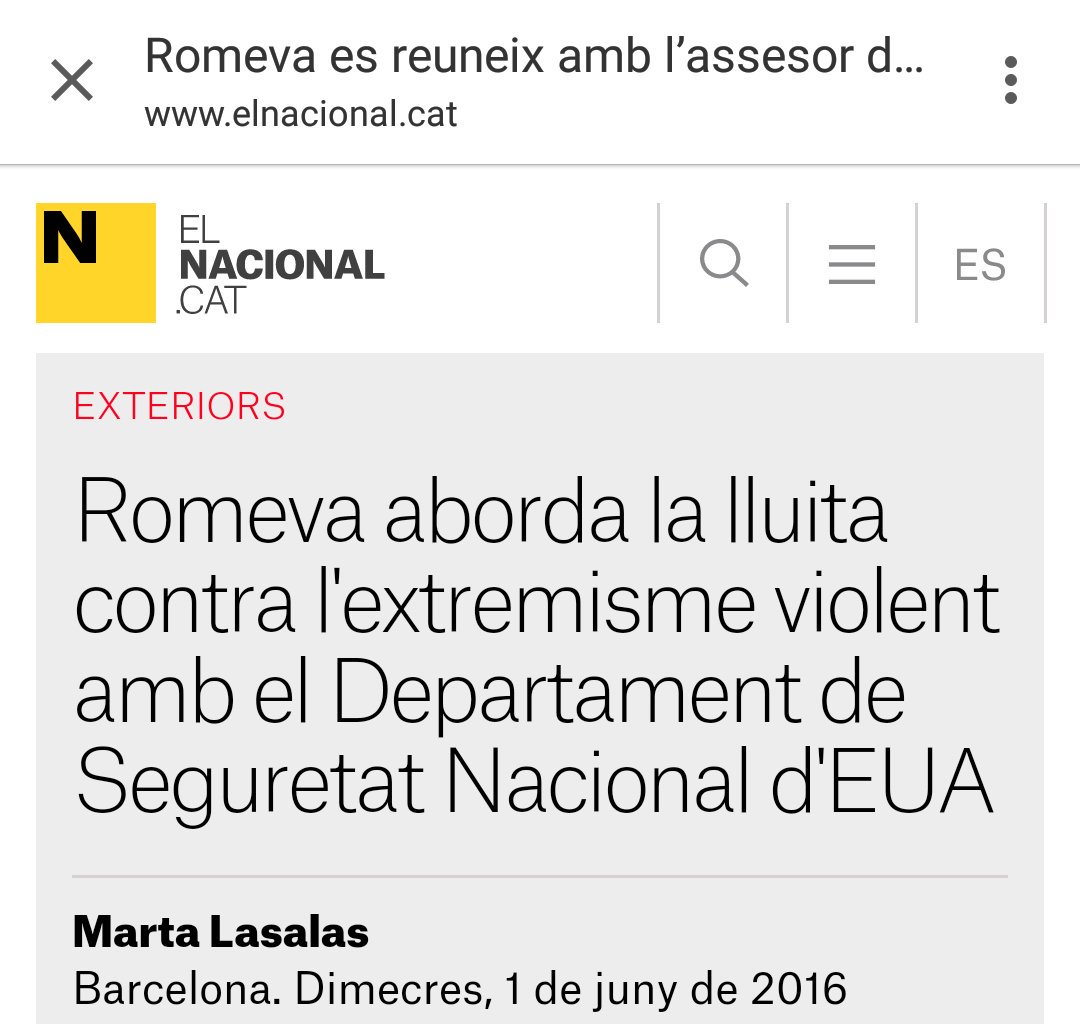 Romeva aborda la lluita contra extremismes violents amb el Departament de Seguretat Nacional d'EUA