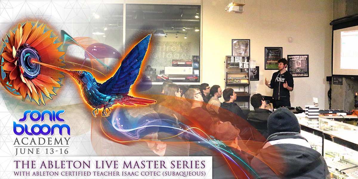SONIC_BLOOM's tweet photo. #SONICBLOOM academy @Ableton  MasterSeries w/ #AbletonCertified trainer @subaqueousmusic  https://t.co/8xunV1QUDR https://t.co/qBIUacIxXF