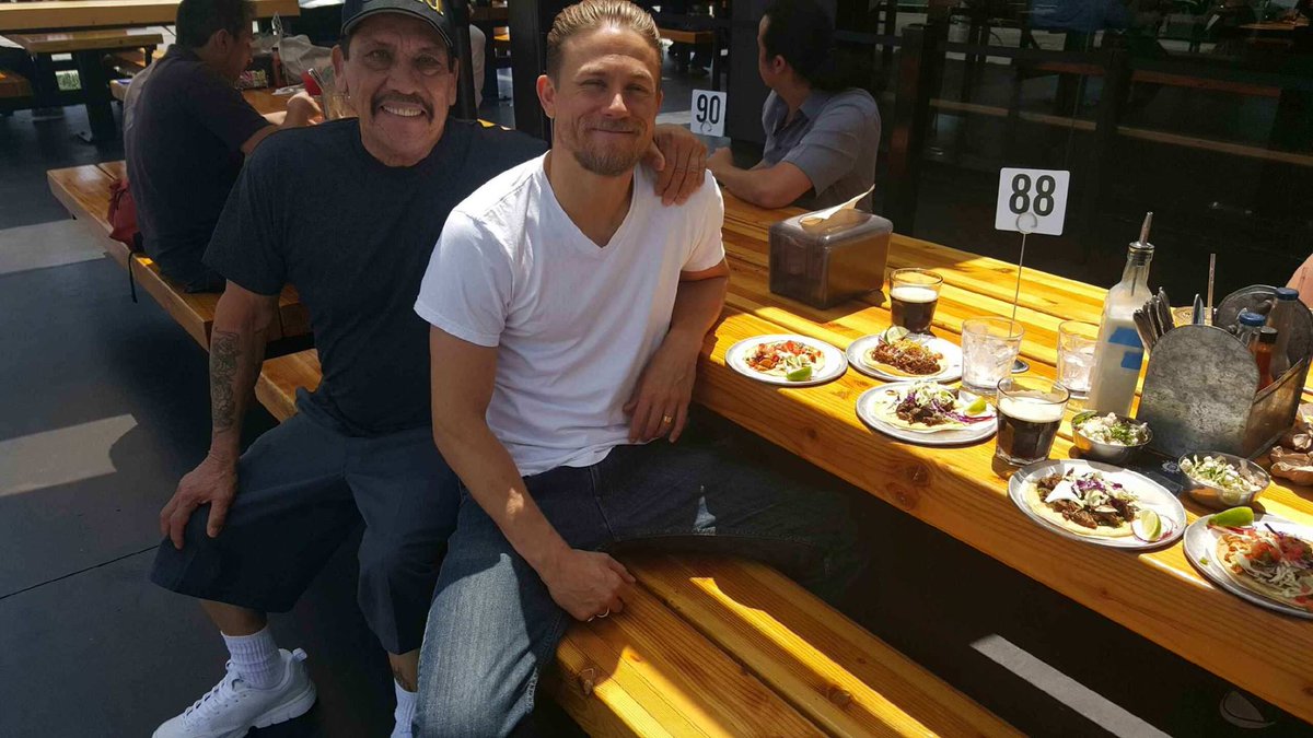 Blood makes you related but... Loyalty Makes You Family. At @TrejosTacos with #CharlieHunnam https://t.co/hCV5JmWrYA
