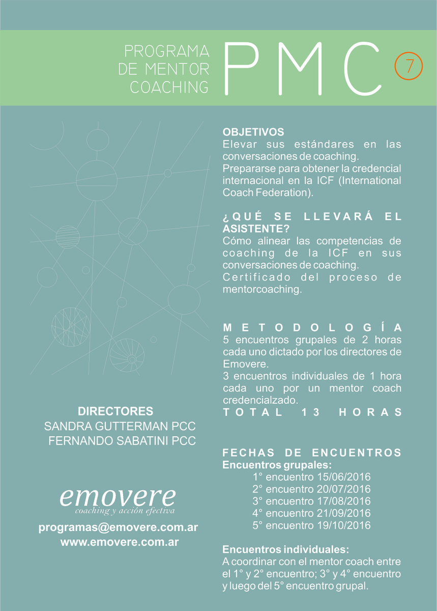 emoverecoach's tweet photo. #ProgramasEmovere. El 15/6 comienza el séptimo Programa de Mentoring para Coaches Certificados. #Emovere https://t.co/qQLJsclcCn