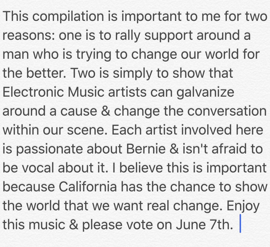 tommiesunshine's tweet photo. my thoughts about the #RaveForBernie compilation, released today: https://t.co/2Riiuk6Mny
