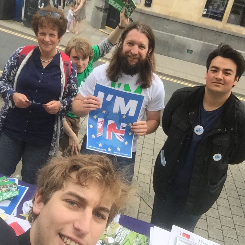 YEMWales's tweet photo. Great day leafleting with @StrongerIn  @Students4Europe @LDINtogether @PWCeredigionGP !! #VoteIn #EUref #StrongerIn https://t.co/NCB2JDWsTD