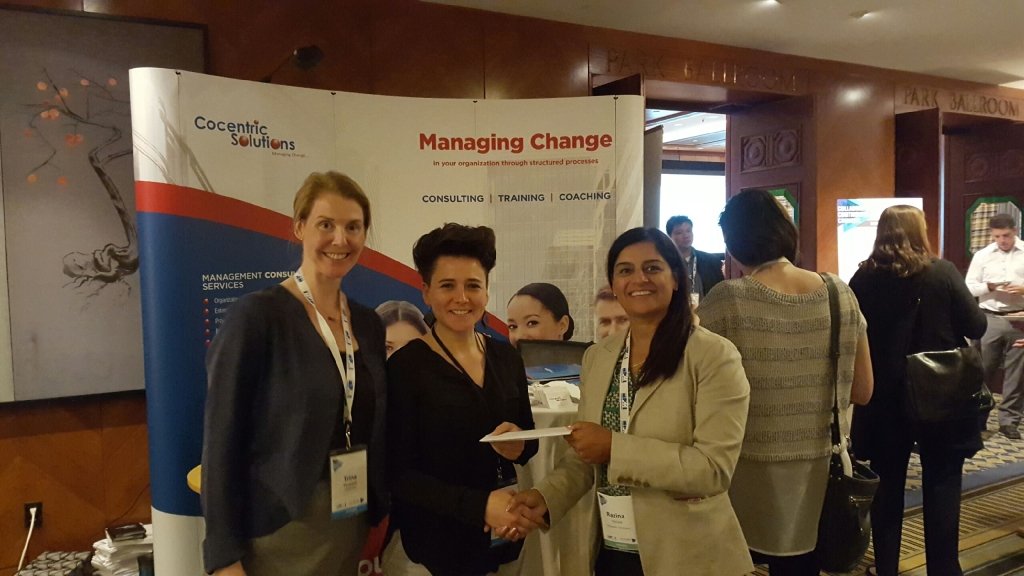 PMI_CWCC's tweet photo. Congrats to Paz who won tuition for a #Prosci 3 day course courtesy of @CocentricS! #CWCC2016 #doorprize https://t.co/pO7w460ChY