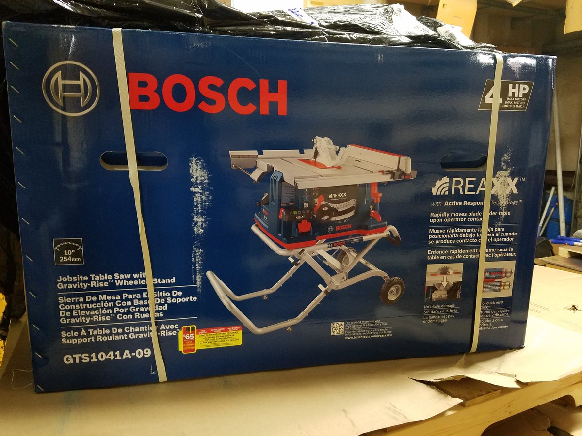 ToolReport's tweet image. It's official. These just landed in town. @BoschToolsNA REAXX saw. Let the sales battle begin with @SawStop. #reaxx.