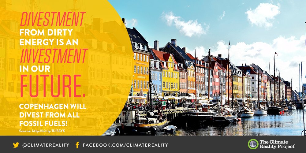 ClimateReality's tweet image. Copenhagen will divest from fossil fuels! Five ways cities are acting on climate: bit.ly/1UmEzqD