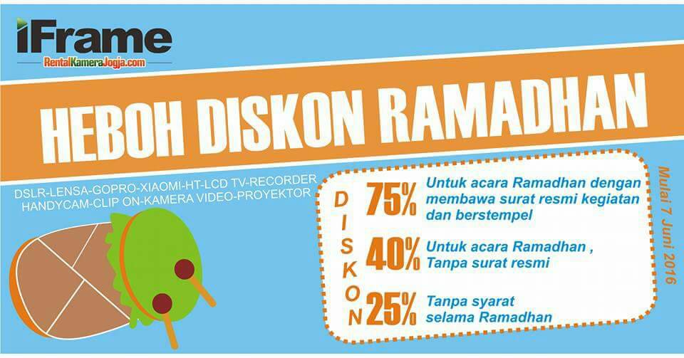 Diskon sampai dengan 75% utk kegiatan Ramadhan di kampungmu. Buruan booking!
