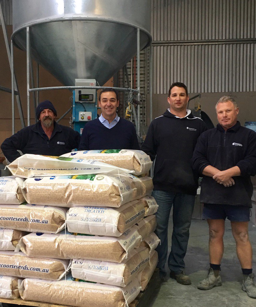 marshall_steven's tweet photo. Great to visit Jamie and the team at Naracoorte Seeds this morning. Great exporters. #RegionsMatter https://t.co/bou0RNlWB7