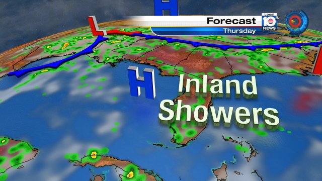 There could be a few showers Thursday; otherwise, expect some sun, clouds, and temps peaking near 90°. https://t.co/q5fElKLX8x