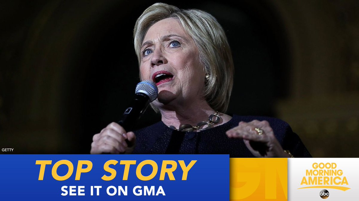 GMA's tweet photo. TOP STORY: Hillary Clinton to go after Trump in National Security speech: https://t.co/03iUzJm4Jd https://t.co/a2IJXdrQT1