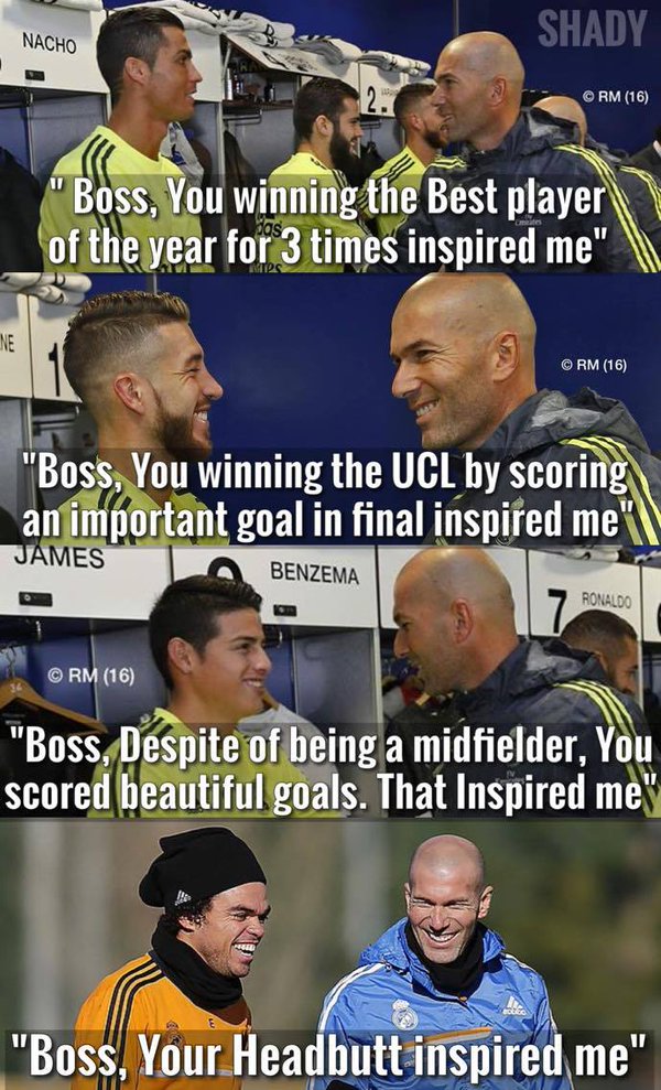 Zinedine Zidane, the inspiration of every Real Madrid player.