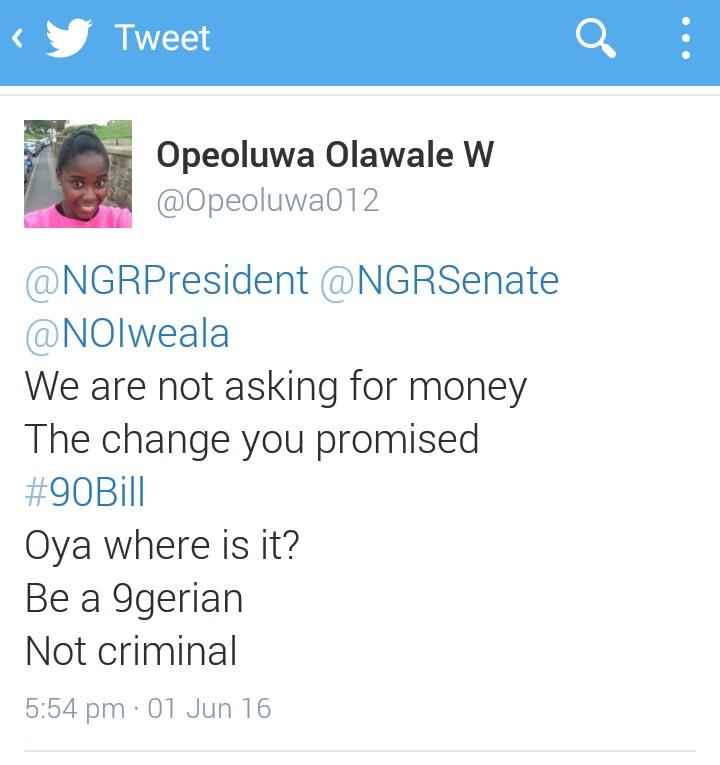 Opeoluwa012's tweet photo. #90Bill
Edaku e epp us
@Iam_Badoo 
9geria made better because you and YBNLs also gave 90 and now demand 90 https://t.co/Os5bMLrzJW