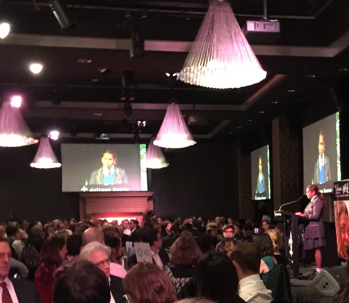Listening to the inspiring year 10 student Kayla at the <a href="/Yalari/">Yalari</a> Sydney dinner #yalarisd16