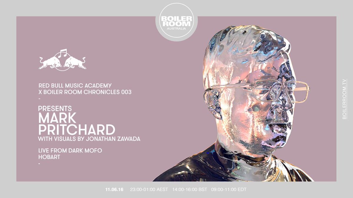 WarpRecords's tweet image. .@RBMA x @boilerroomtv present Mark Pritchard with visuals by Jonathan Zawada. 📡 11 June 23:00-01:00 (AEST)
