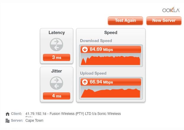 capetownoffice's tweet image. Our #internet speed right now. Nearly 70 devices connected, not bad! #bandwidthmatters #coworking