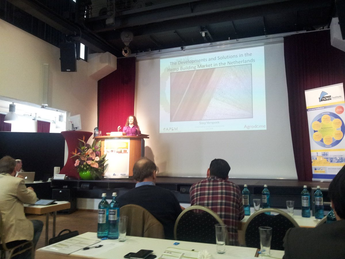 fredvdburgh's tweet photo. @SissyVerspeek gives a inspiring lecture at #eiha2016 about the hemp buildingindustry in NL @agrodome https://t.co/74SPYja6Mq