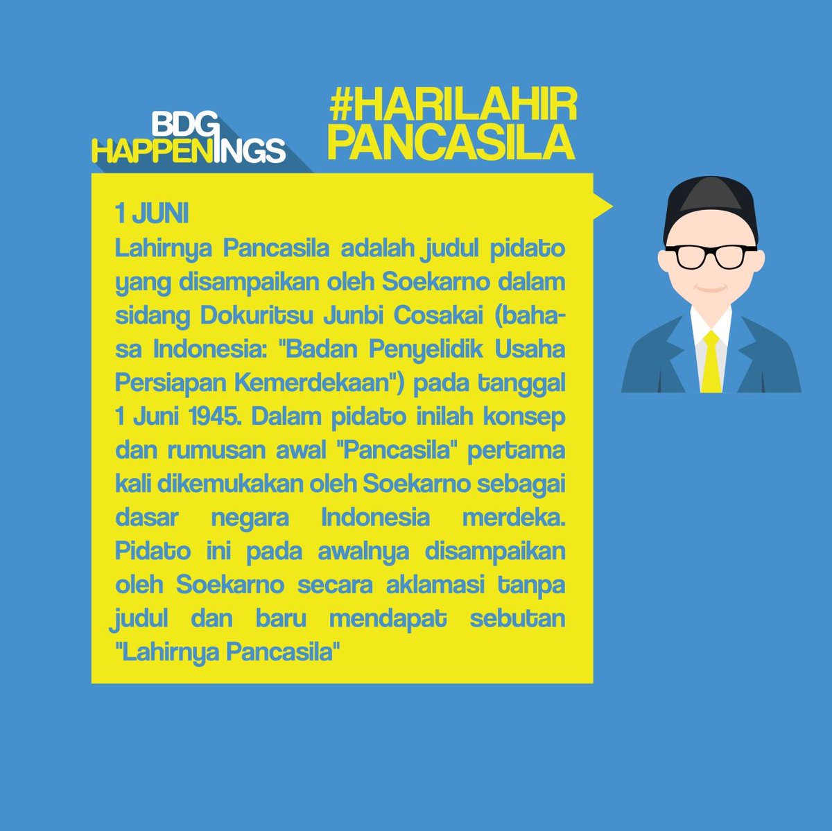 Sejarah Hari Lahirnya Pancasila.
#HariLahirPancasila #BDGhappenings