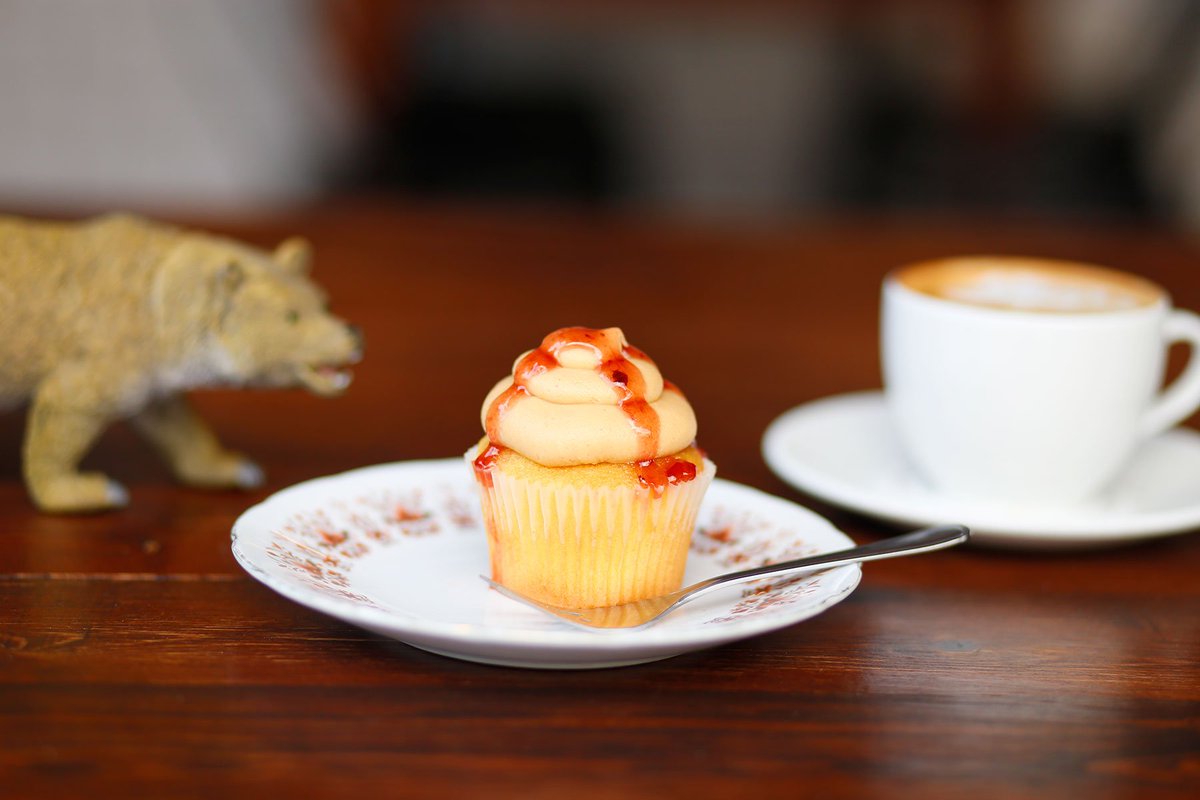WolvesCafe's tweet image. How does a Peanut Butter and Jam Cupcake sound to your inner child? Why not pop in for one or two or three...