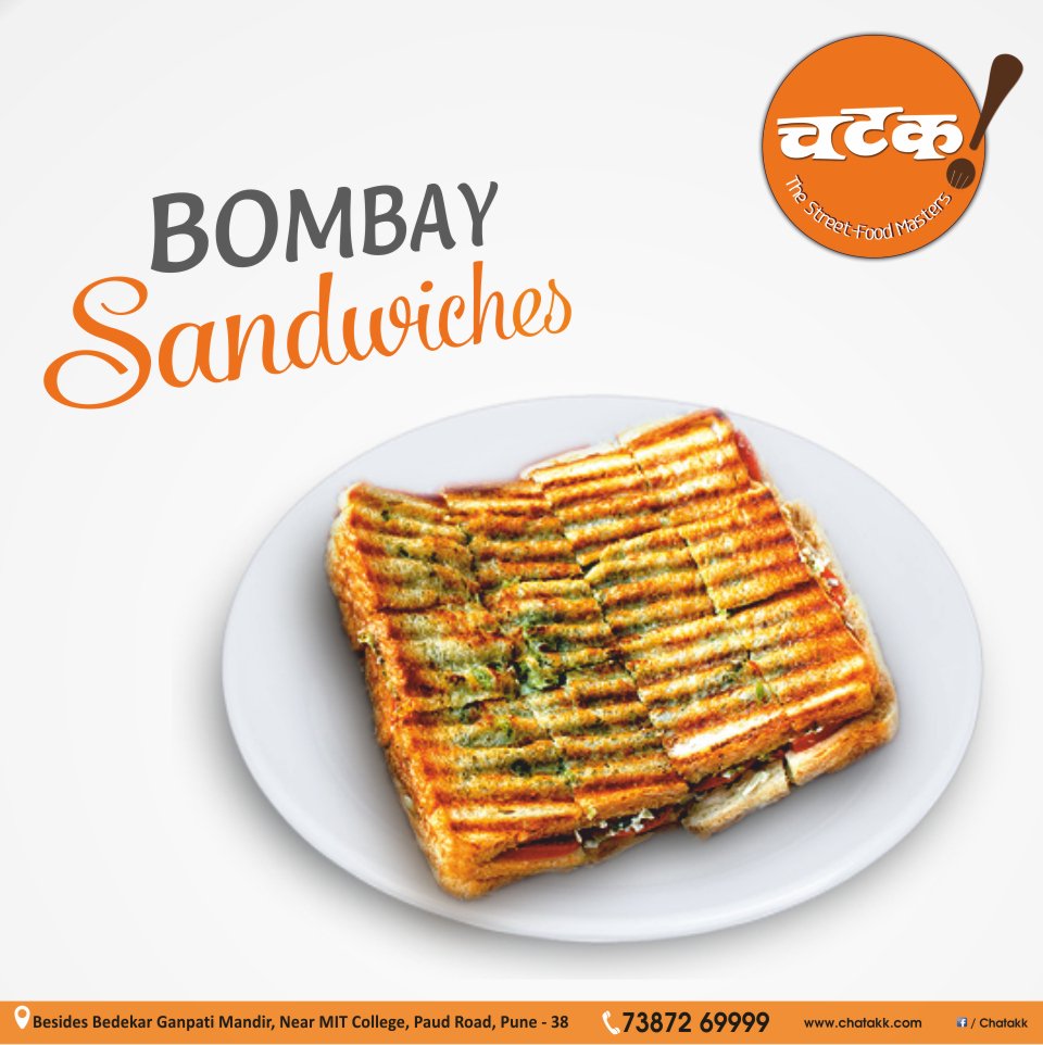 ChatakkFoods's tweet photo. Now enjoy Bombay Sandwiches at Chatakk.
#BombaySandwich #Pune #Restaurants #Breakfast #Yummy #StreetFood #FastFood https://t.co/HfCjDzzyI9