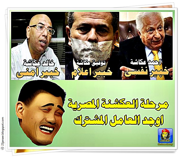   احمد عكاشة + خالد عكاشة + توفيق عكاشة = خبراء فى مرحلة العكشنة المصرية  اوجد  العامل المشترك
