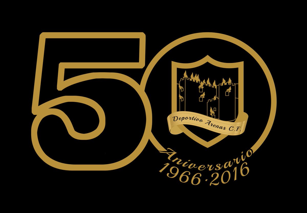 DvoArenasCF's tweet photo. Año especial, este año nuestro club cumple 50 años, y os presentamos el logo conmemorativo.
#DvoArenas1966/2016 https://t.co/sc5lVnUyK3
