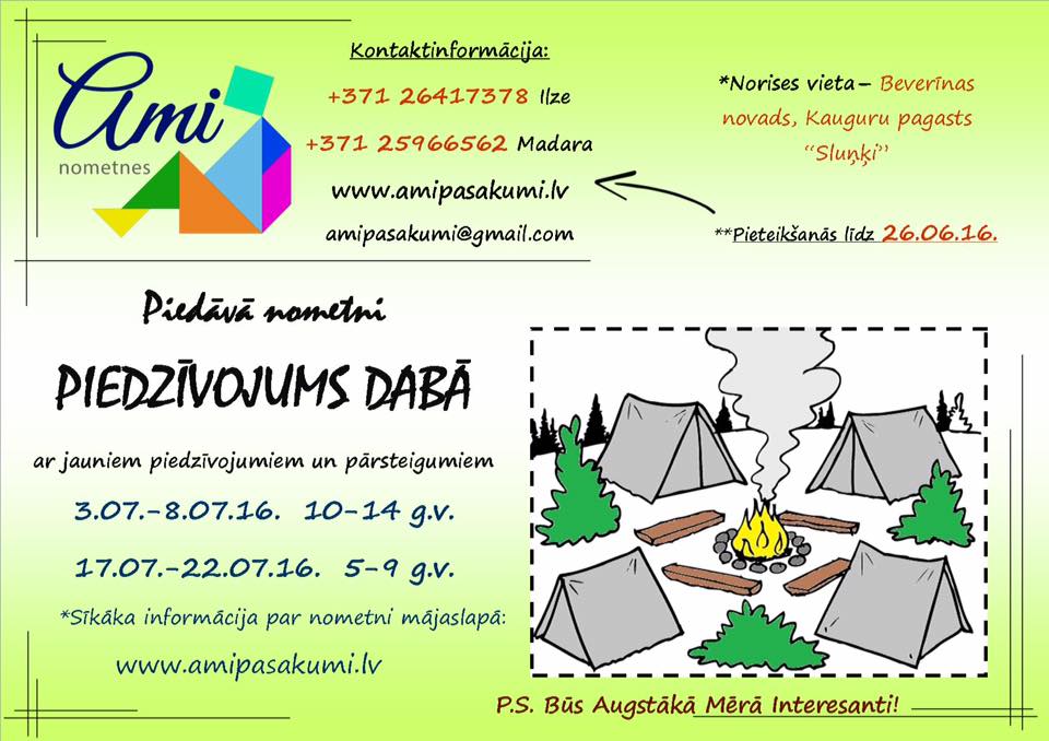 AMInometnes's tweet photo. Vasaras brīvlaiks IR sācies!  Ami Nometnes piedāvā kārtīgu vasaras piedzīvojumu dabā! #AMInometnes https://t.co/2e759ydsq9