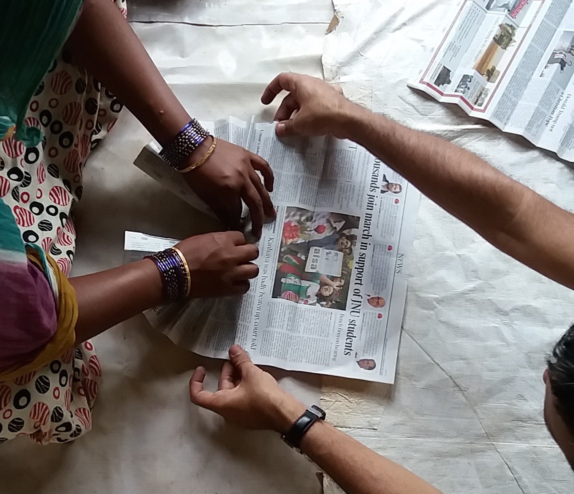 #Reused #NewsPaper #bag based livelihood training in #PlasticBan times with <a href="/Go_greenBUG/">Go greenBUG!</a> #Bangalore Want a few?