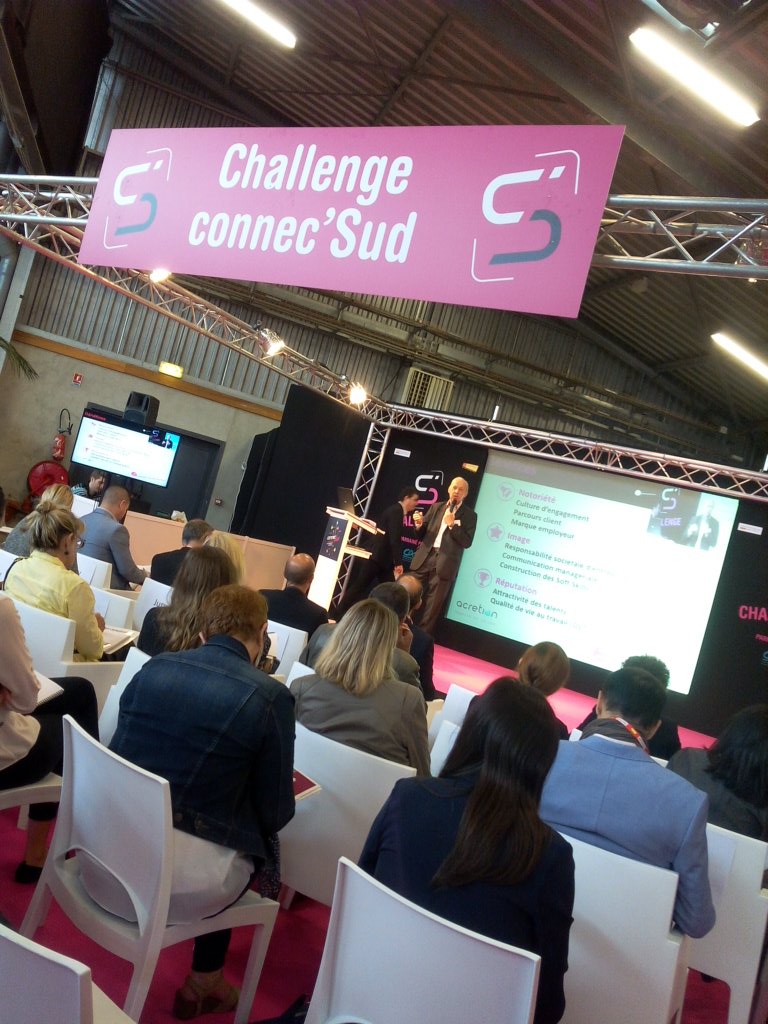 Acretion's tweet image. Jour J @ConnecSud #acretion en action ! 1er à pitcher sur le thème notoriete #image #reputation