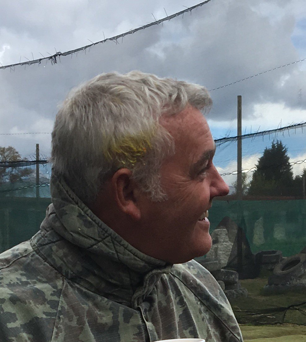 PrintedSystems's tweet photo. Check out the bosses hair dye! He has requested that we use black paint balls next time! ;-) https://t.co/2z0whshloP