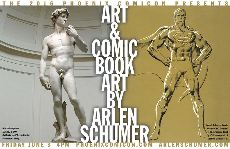 arlenschumer's tweet photo. ART & COMIC BOOK ART @ PHOENIX COMICON Fri 6/3 @ 4pm! https://t.co/9ncF6Exk8E @jbarbanell #rickforgus https://t.co/jOo4WdGZ2M