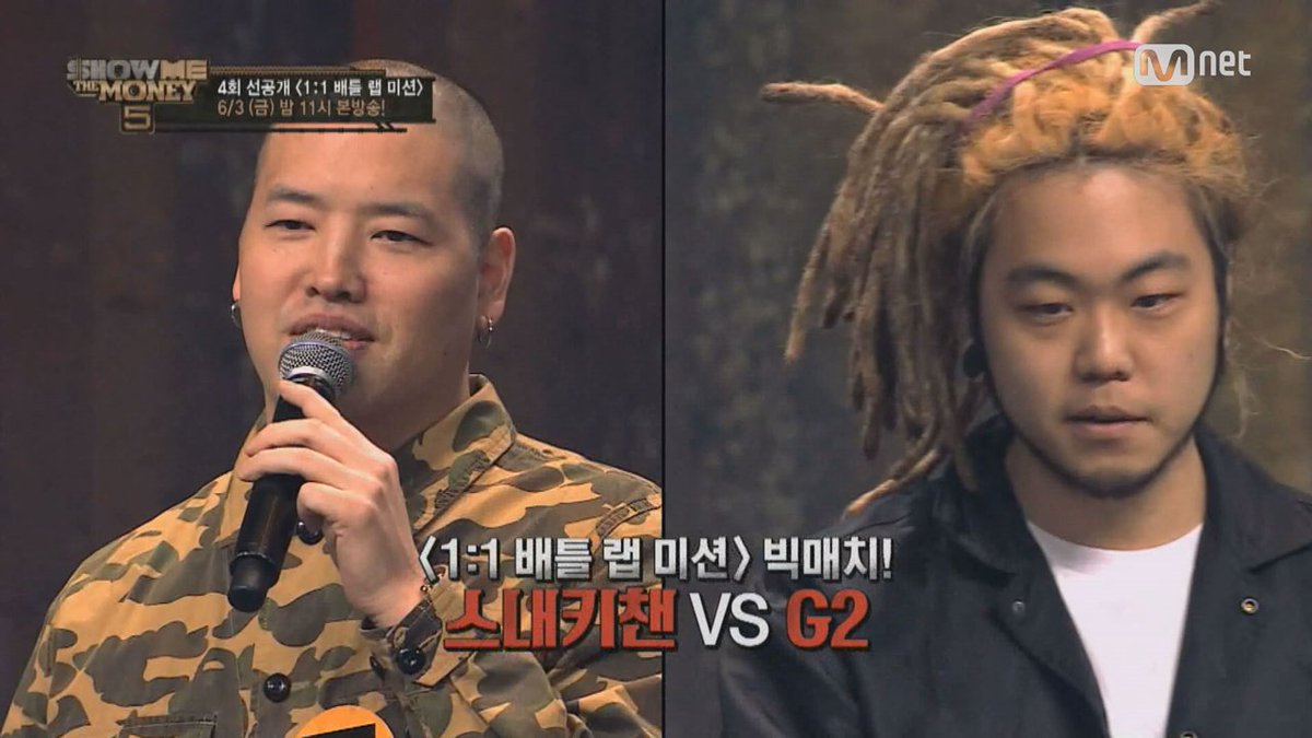 mnet_hiphop's tweet photo. #쇼미더머니5 | [4회 선공개/단독] G2 vs 스내키챈, 1:1 배틀 랩 미션의 승자는!? (영상보기 :  https://t.co/v4OmeZ6d7j ) 매주 금요일 밤11시 #mnet https://t.co/urHfXd1hWz