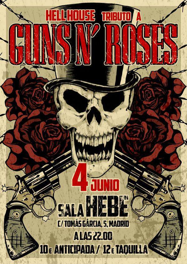 HellHousebanda's tweet photo. Anticipadas 10e (Sin gastos): https://t.co/9AM6NaJmIs…/entrad…/tributo-a-guns-n-roses-madrid. Aforo limitado!! https://t.co/grvXcj1kjW