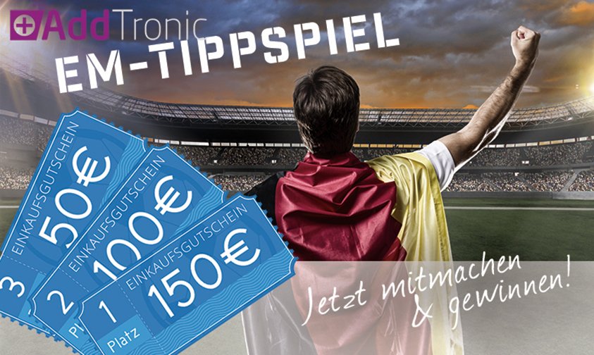 AddTronic's tweet image. Mach mit bei unserem #Fussball #Tippspiel und gewinne €€€

bit.ly/1WZWRiI 

#em2016 #Gewinnspiel #gutschein