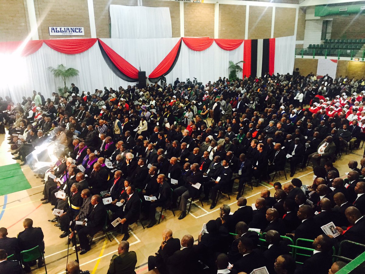 LThipa's tweet photo. The thanksgiving service of the late Rev Dr Simone Gqubule is underway at Uitenhage indoor sports centre. #sabcEC https://t.co/w8BYITanlt