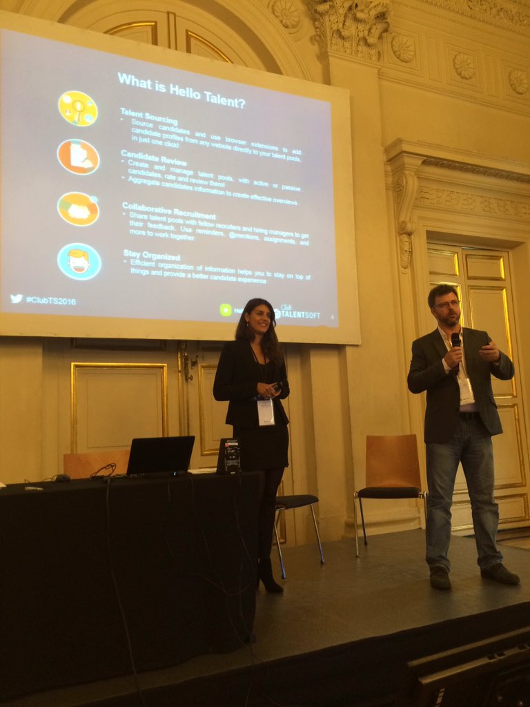 hellotalentapp's tweet image. We are on stage to talk about #proactiverecruiting @n1786b #clubts2016 #recruitment