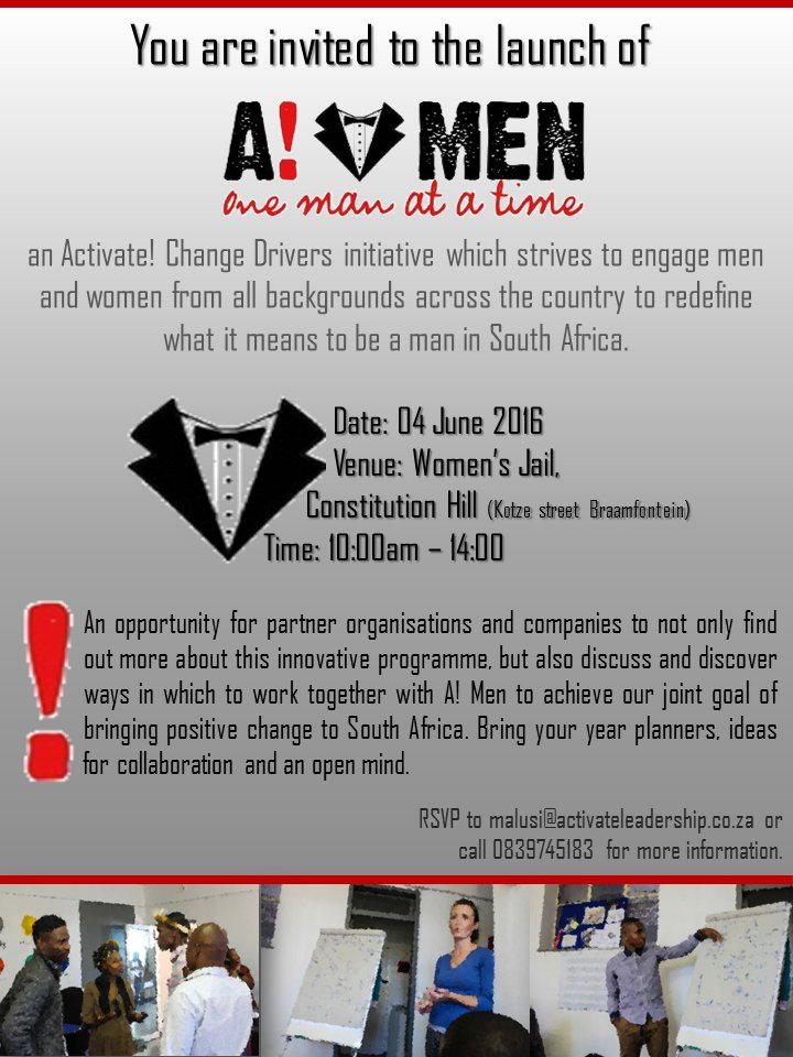 1 more day to go, to the launch of the A!MEN movement, RSVP on details on the poster, see you on saturday.