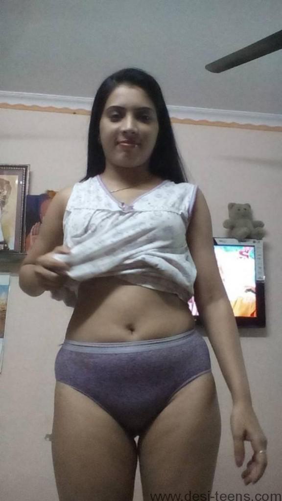 Slim hairy desi girl with big tits dancing fully naked