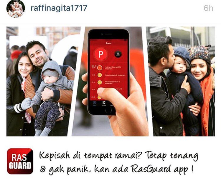 RasGuard's tweet photo. You &amp; your panic circle can prevent danger and emergency thanks for sharing @RaffiAhmadLagi https://t.co/6kGfJmBc2p