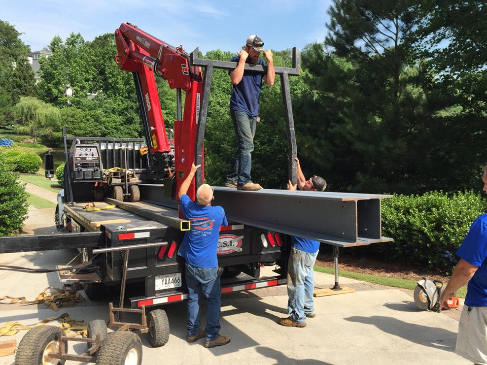 danielharp's tweet image. About to install these bad boys - We needed to open a basement up 25' wide - woohoo!