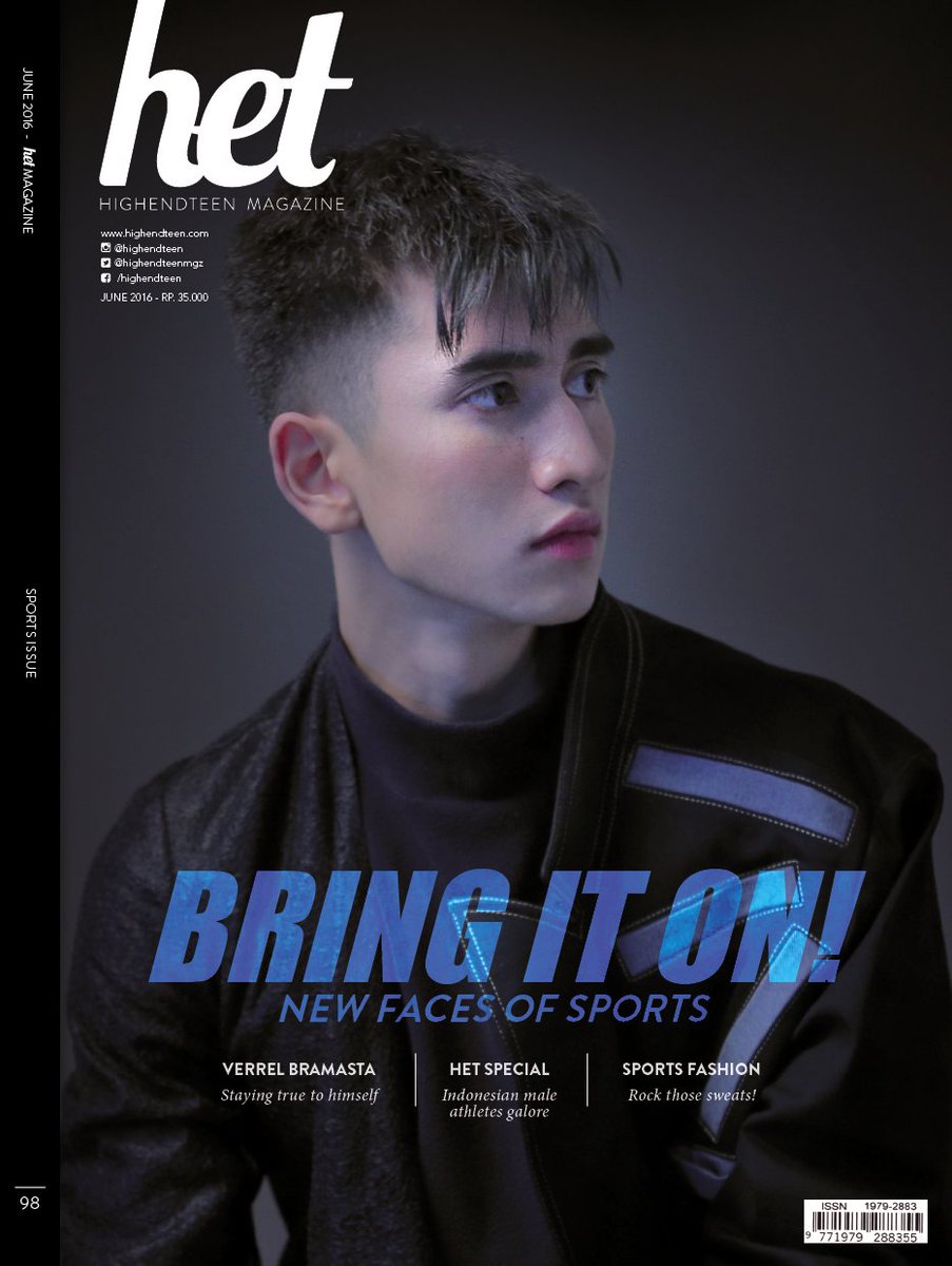 BRING IT ON! Time to get healthy with #HETJune2016 #SportsIssue. On the cover <a href="/BramastaVerrell/">Verrell Bramasta</a> lookin' so dapper! 😍