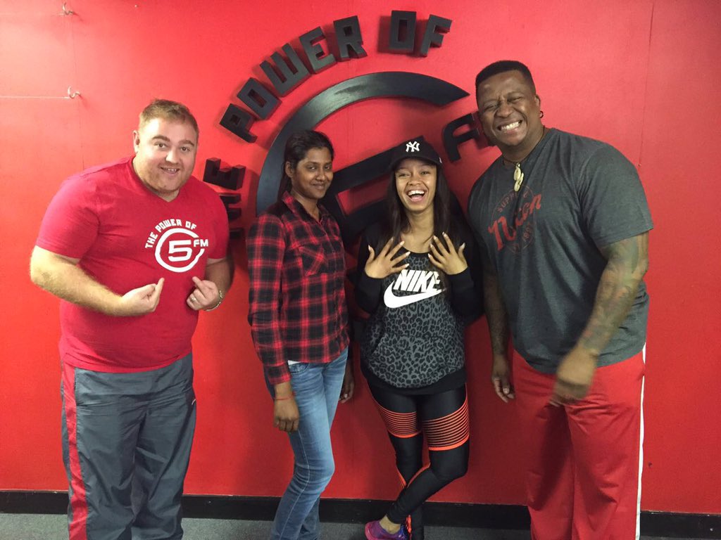 RogerGoodeShow's tweet photo. #FreshAT5 ... @therealdineo #Moeketsi popped in this morning to talk #MrsRightGuy! Movie opens tomorrow https://t.co/0IlvkwljF5