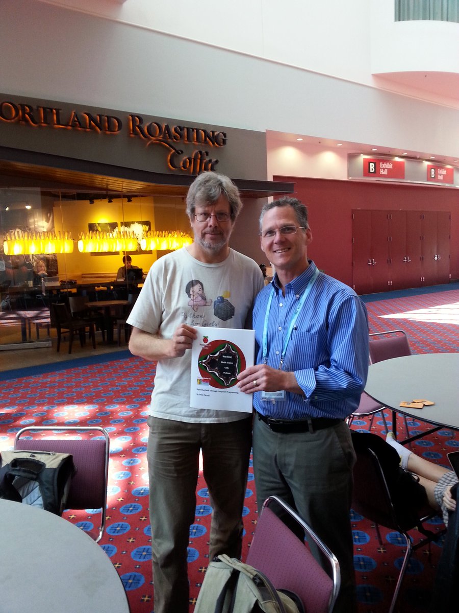 hackingmath's tweet image. This underdressed dude who bought my book said, "There's a lot of good stuff in here!" #python #pycon2016