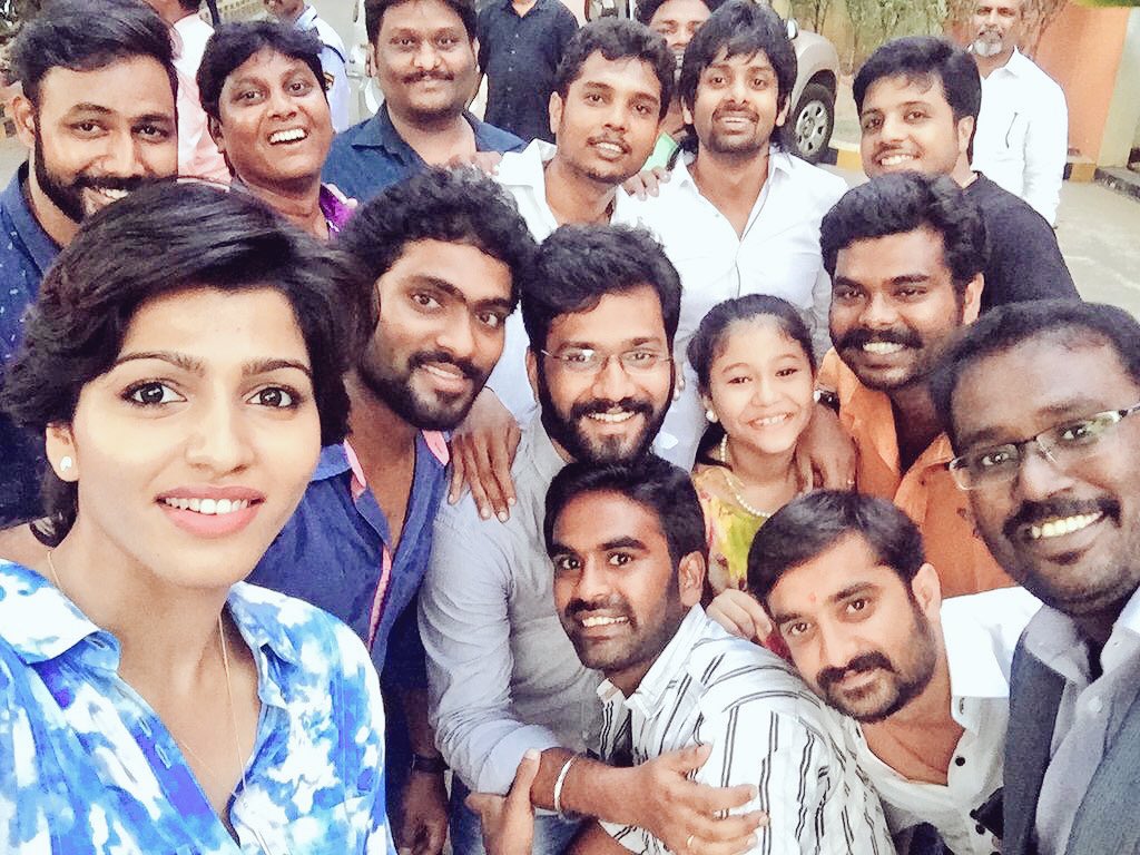 It's a Selfie time of our kathadi team!!! After the audio launch💕💕