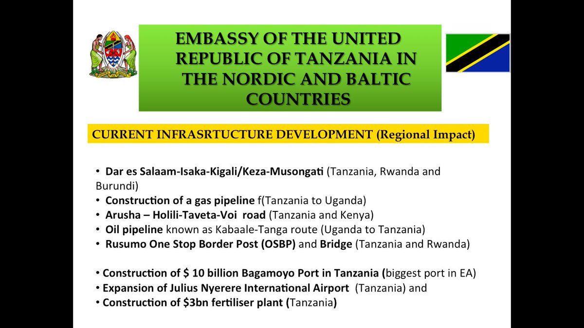 SWEACC's tweet photo. Thank you for participation in yesterdays event. INFRASTRUCTURE  projects mentioned by Ambassador of TZ @Tanemb_SE https://t.co/FalPqo1mEX