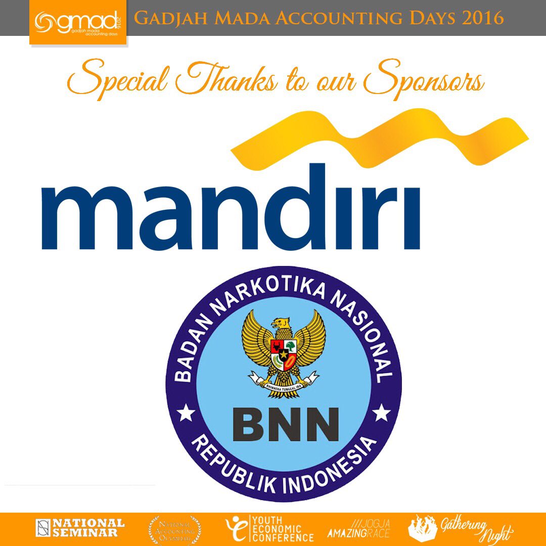 GMAD_UGM's tweet photo. We also want to thank our sponsors. See you again in Gadjah Mada Accounting Days 2017! GMAD Grande! https://t.co/yUXGHrcBce